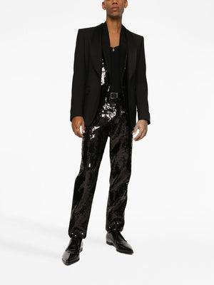 DOLCE & GABBANA Men's Two-Piece Black Wool and Silk Tuxedo for FW23