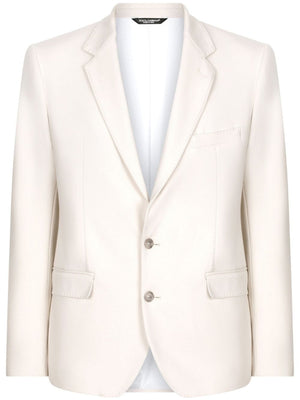 DOLCE & GABBANA Men's Ivory Stretch T-Shirt Jacket