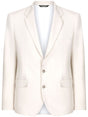 DOLCE & GABBANA Men's Ivory Stretch T-Shirt Jacket