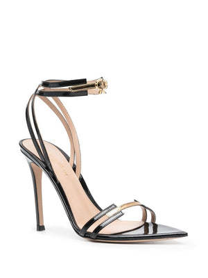 GIANVITO ROSSI Sleek Black Leather Thong Sandals for Women - SS23 Collection