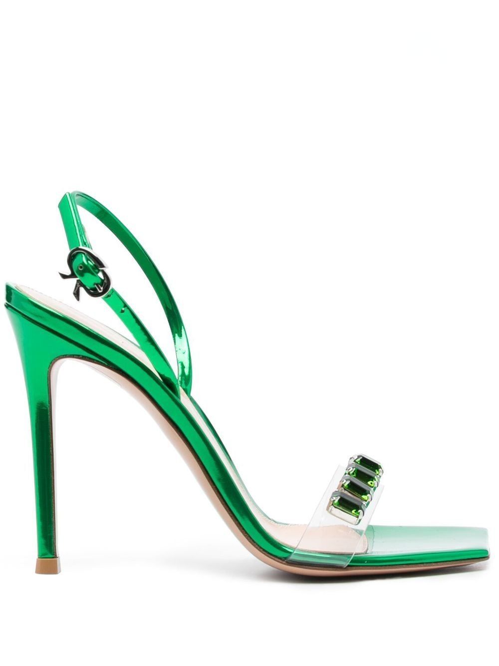 GIANVITO ROSSI Tranquil Green Ribbon Sandals for Women - SS23 Collection