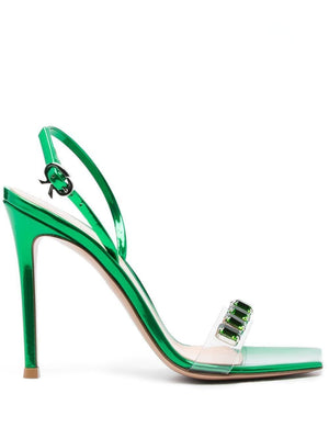 GIANVITO ROSSI Tranquil Green Ribbon Sandals for Women - SS23 Collection