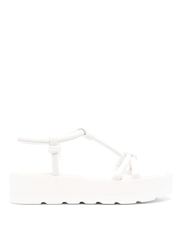 GIANVITO ROSSI Elegant White Leather Platform Sandals