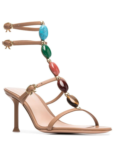 Contemporary T-Strap Sandals for Women in Luxurious Leather and Raffia