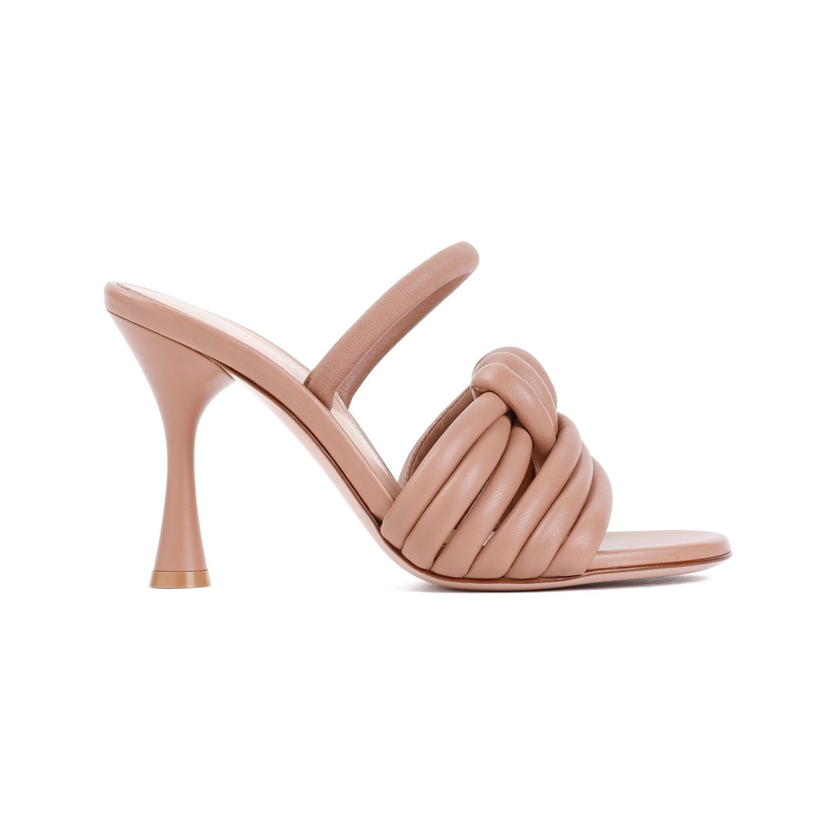 Nude Nappa Leather Sandals with 9.5cm Heel for Women