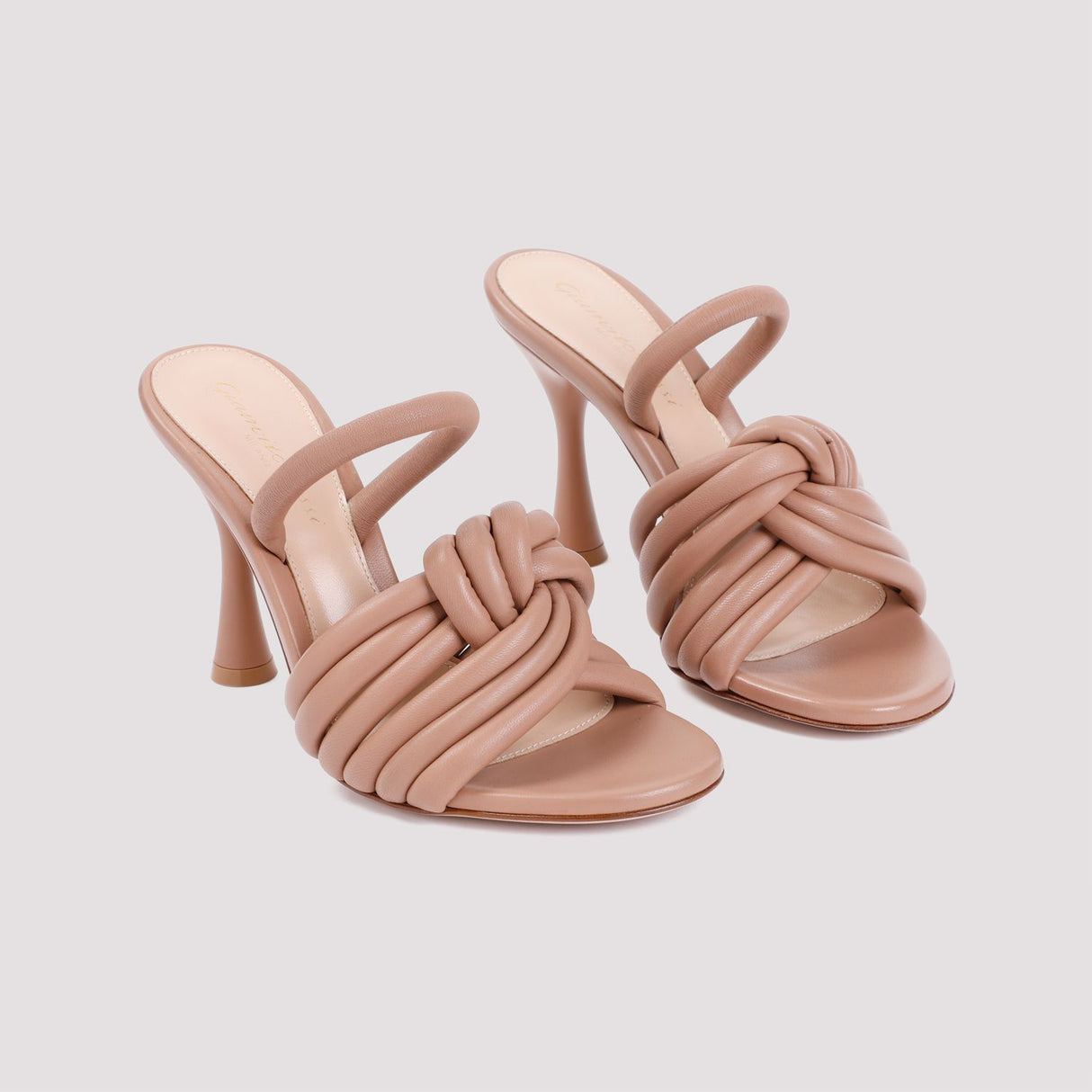 GIANVITO ROSSI Nude & Neutrals Nappa Leather Heeled Sandals for Women