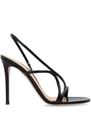 GIANVITO ROSSI Elegant 105mm Black Lamb Leather Sandals