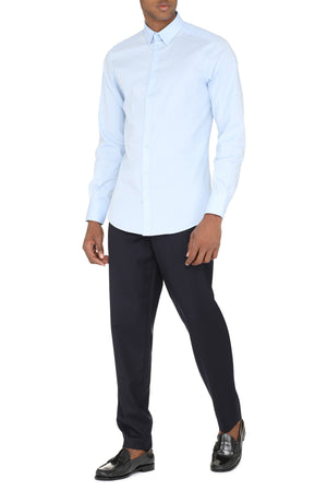 DOLCE & GABBANA Blue Stretch Poplin Shirt for Men