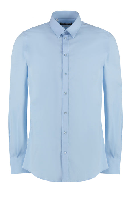 DOLCE & GABBANA Men's Light Blue Cotton Shirt