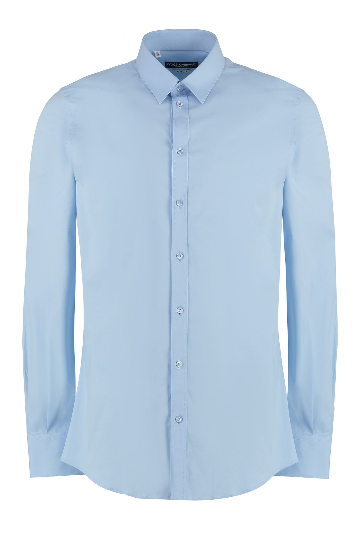 DOLCE & GABBANA Slim Fit Light Blue Cotton Shirt (Size IT 42)