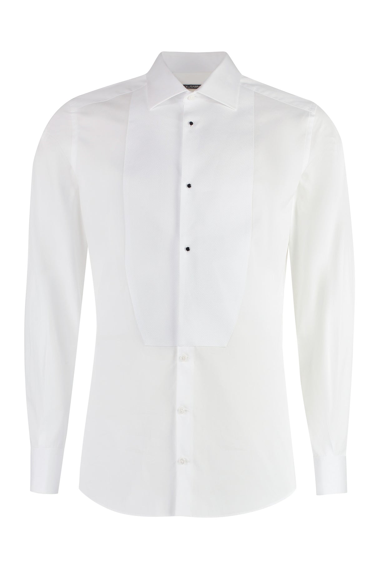 White Poplin Tuxedo Shirt for Men