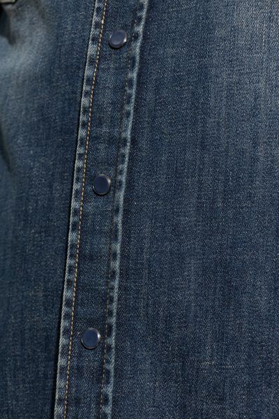 Men's Collared Button-Up Denim Shirt in Blue