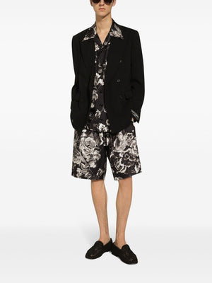 DOLCE & GABBANA Monochrome Floral Silk Shirt