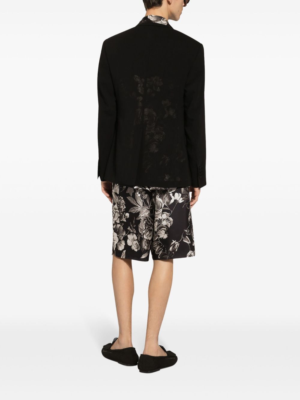 DOLCE & GABBANA Monochrome Floral Silk Shirt