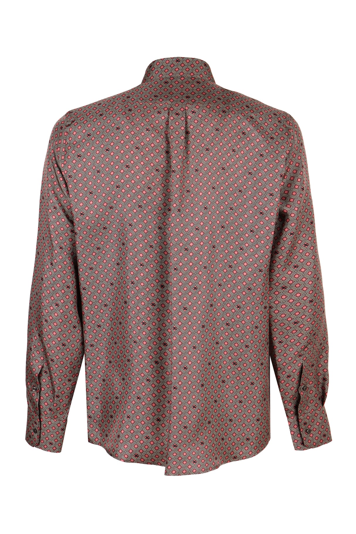 DOLCE & GABBANA Martini-Inspired Silk Button-Up Shirt