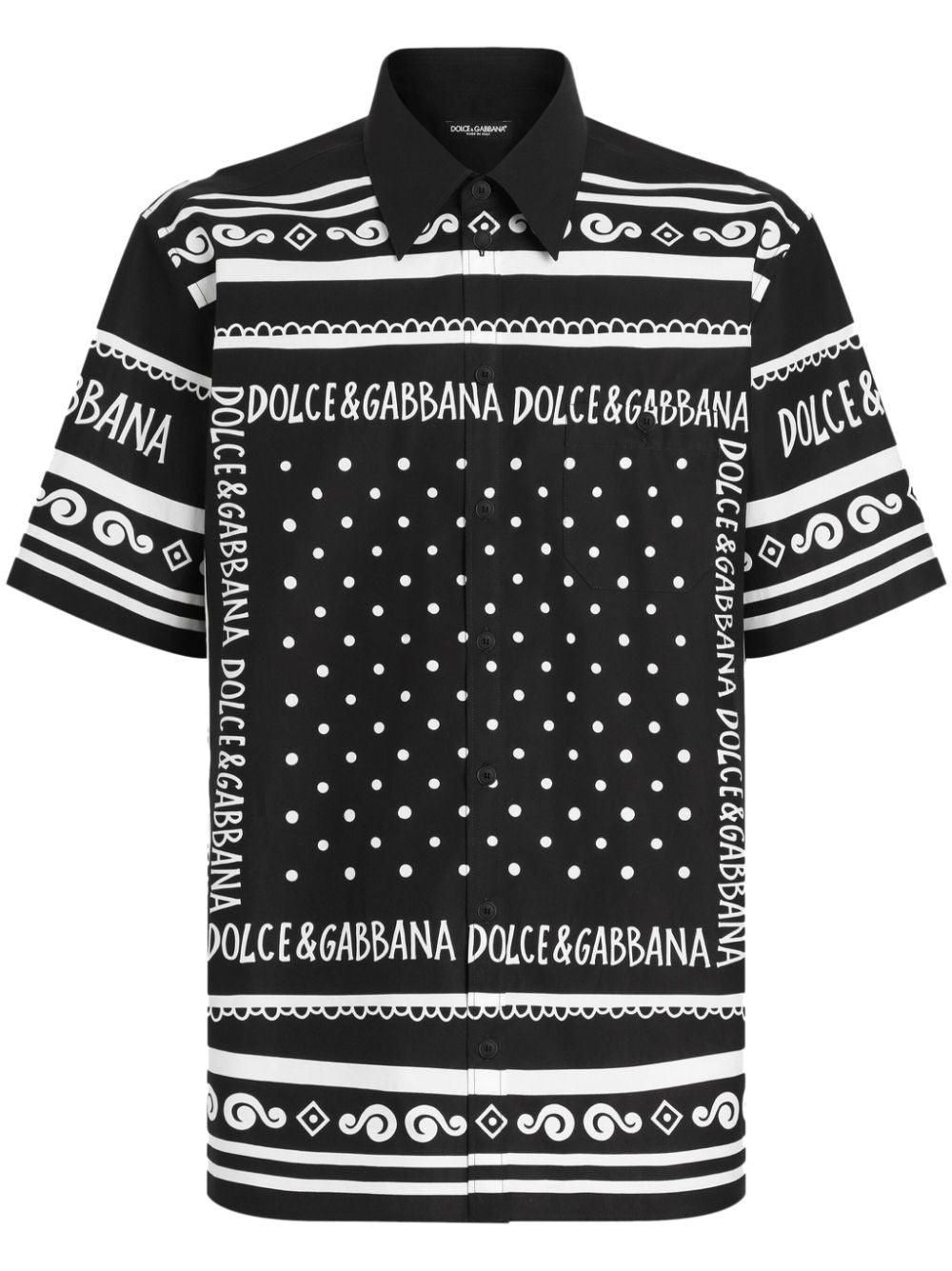 DOLCE & GABBANA Men's Bandana Print Cotton Shirt