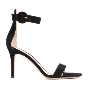 GIANVITO ROSSI Elegant Black Suede Sandals for Women - 8.5cm Heel Height