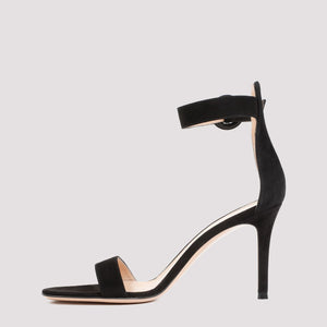 GIANVITO ROSSI Elegant Black Suede Sandals for Women - 8.5cm Heel Height