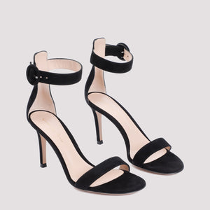 GIANVITO ROSSI Elegant Black Suede Sandals for Women - 8.5cm Heel Height