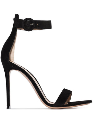 Black Calf Leather Portofino Sandals for Women