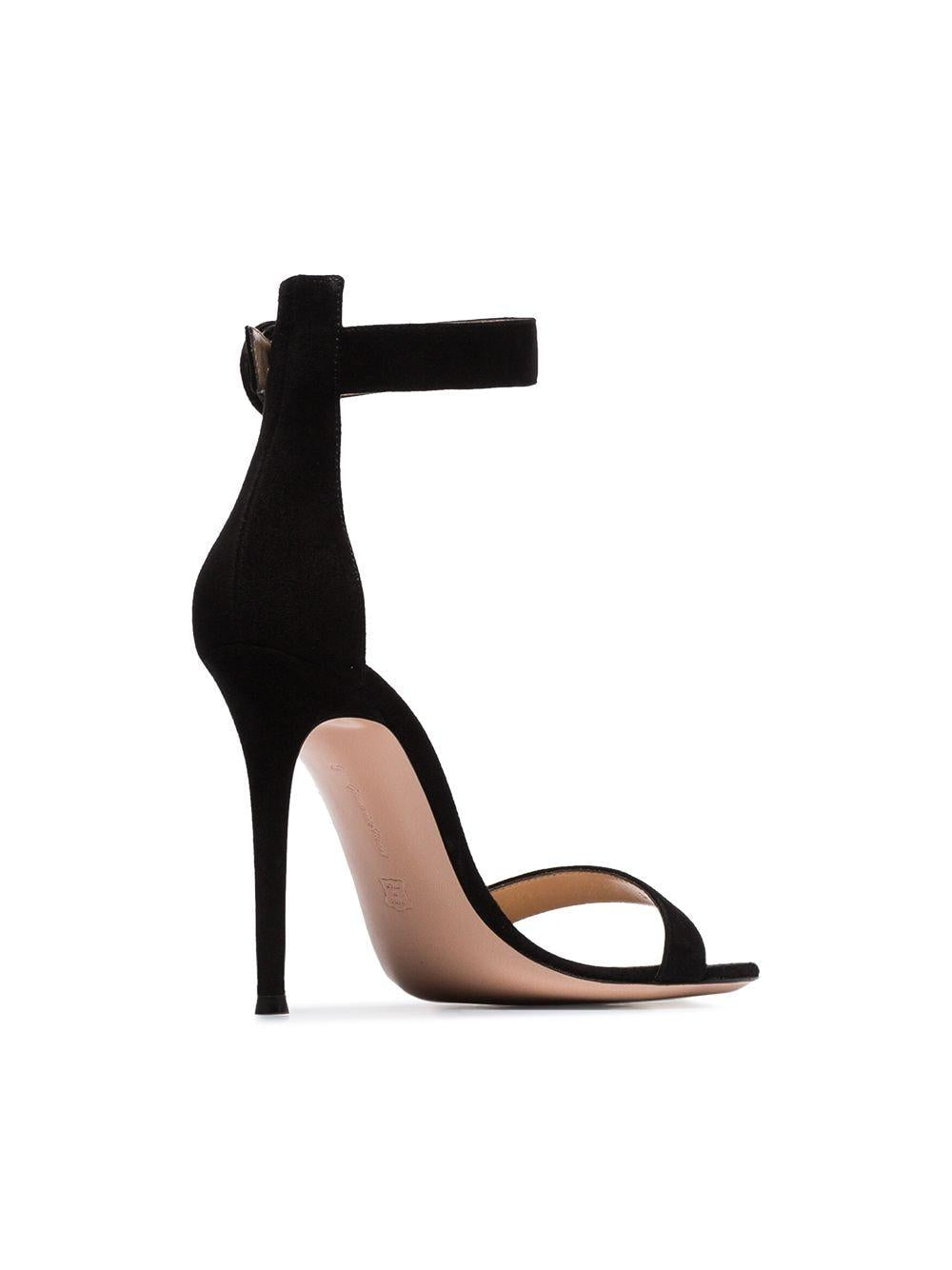 Black Calf Leather Portofino Sandals for Women