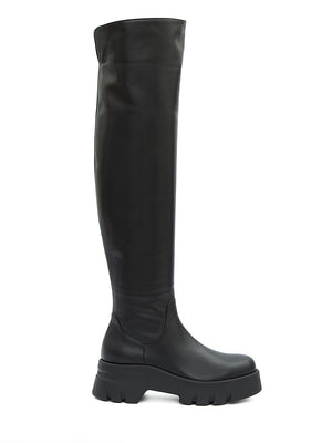 GIANVITO ROSSI Black Leather Thigh-High Boots for Women - FW23 Collection