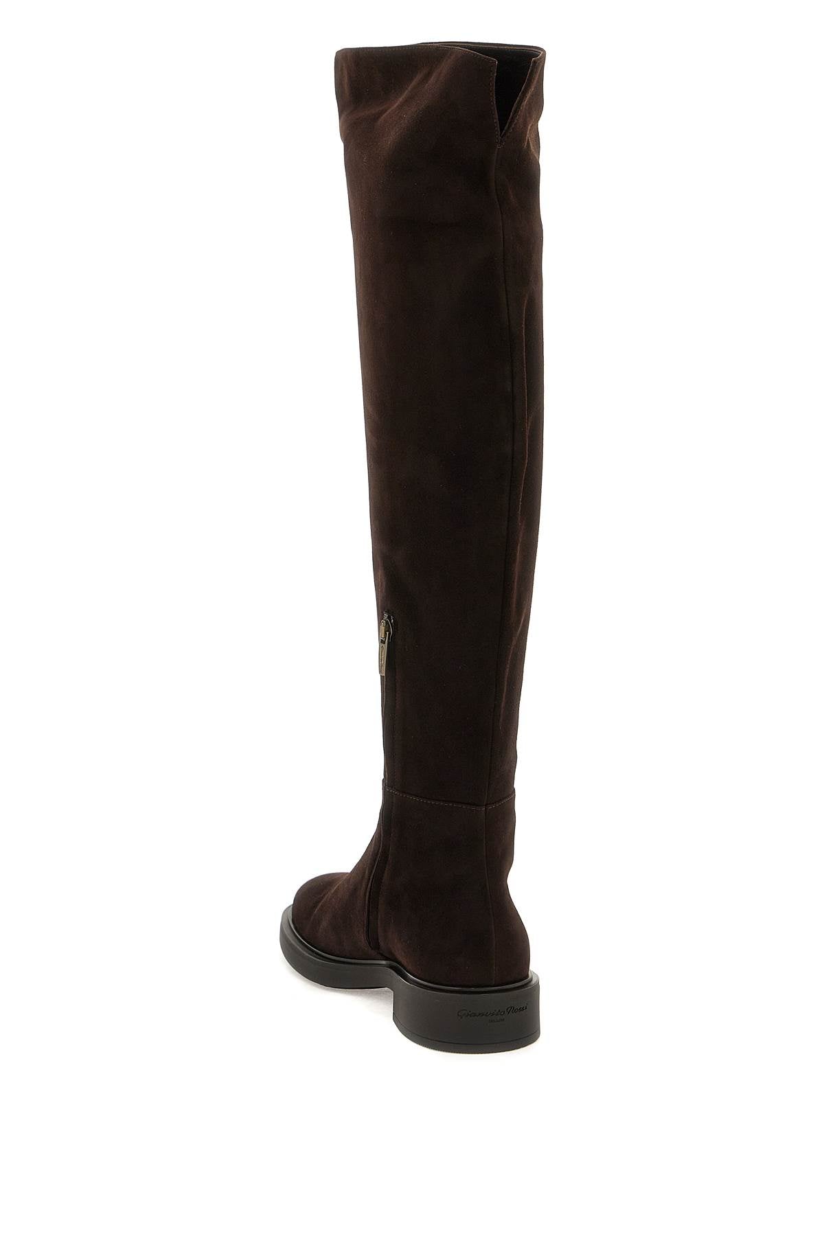 GIANVITO ROSSI Brown Suede Leather Lexington Boots for Women