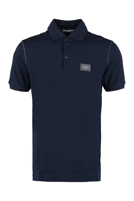 DOLCE & GABBANA Classic Blue Piqué Polo Shirt for Men