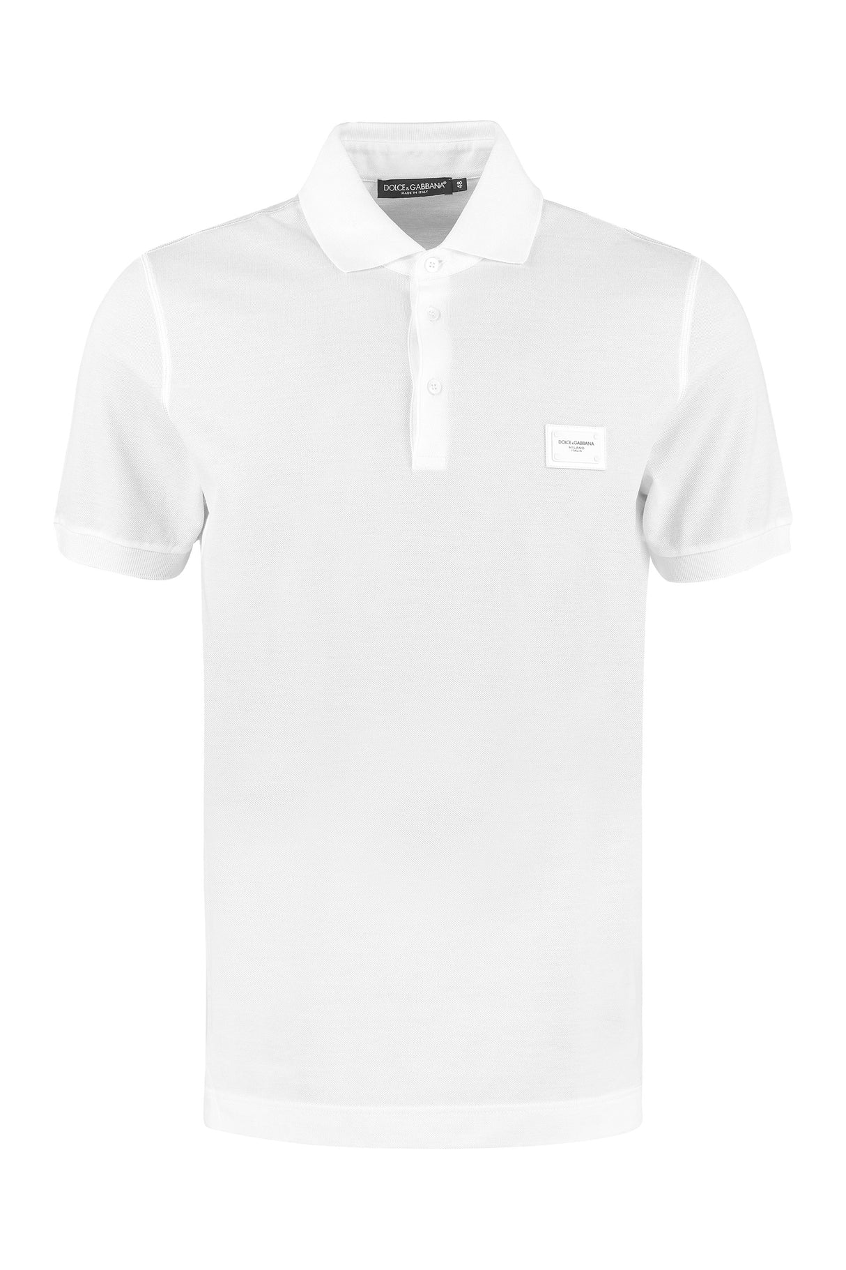 DOLCE & GABBANA Classic White Cotton Polo Shirt for Men