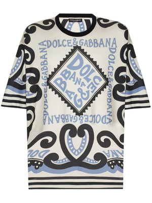 DOLCE & GABBANA Marina Print Silk T-Shirt for Men