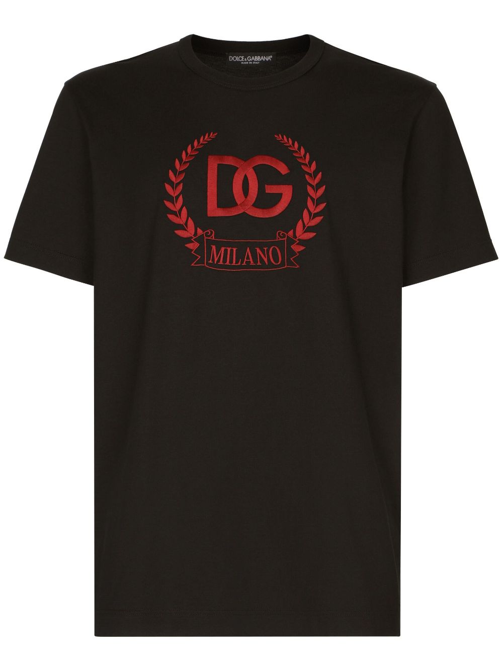 DOLCE & GABBANA Embroidered Logo Cotton T-Shirt for Men in Black - FW23