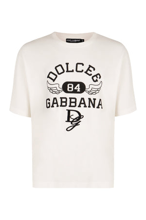 DOLCE & GABBANA Embroidered Logo Relaxed Fit T-Shirt - Size IT 46