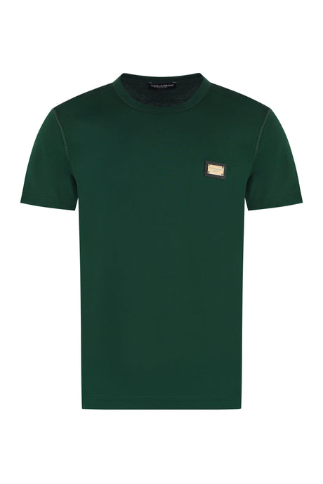 DOLCE & GABBANA Green Cotton Crew-Neck T-Shirt for Men