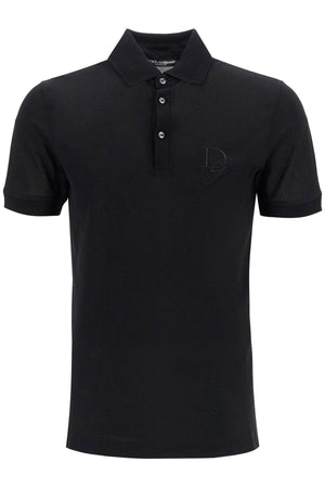 DOLCE & GABBANA Men's Short-Sleeved Polo Shirt with DG Embroidery - Italian Size 48