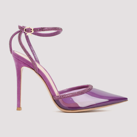 女士紫粉钻饰高跟凉鞋 - FW23系列