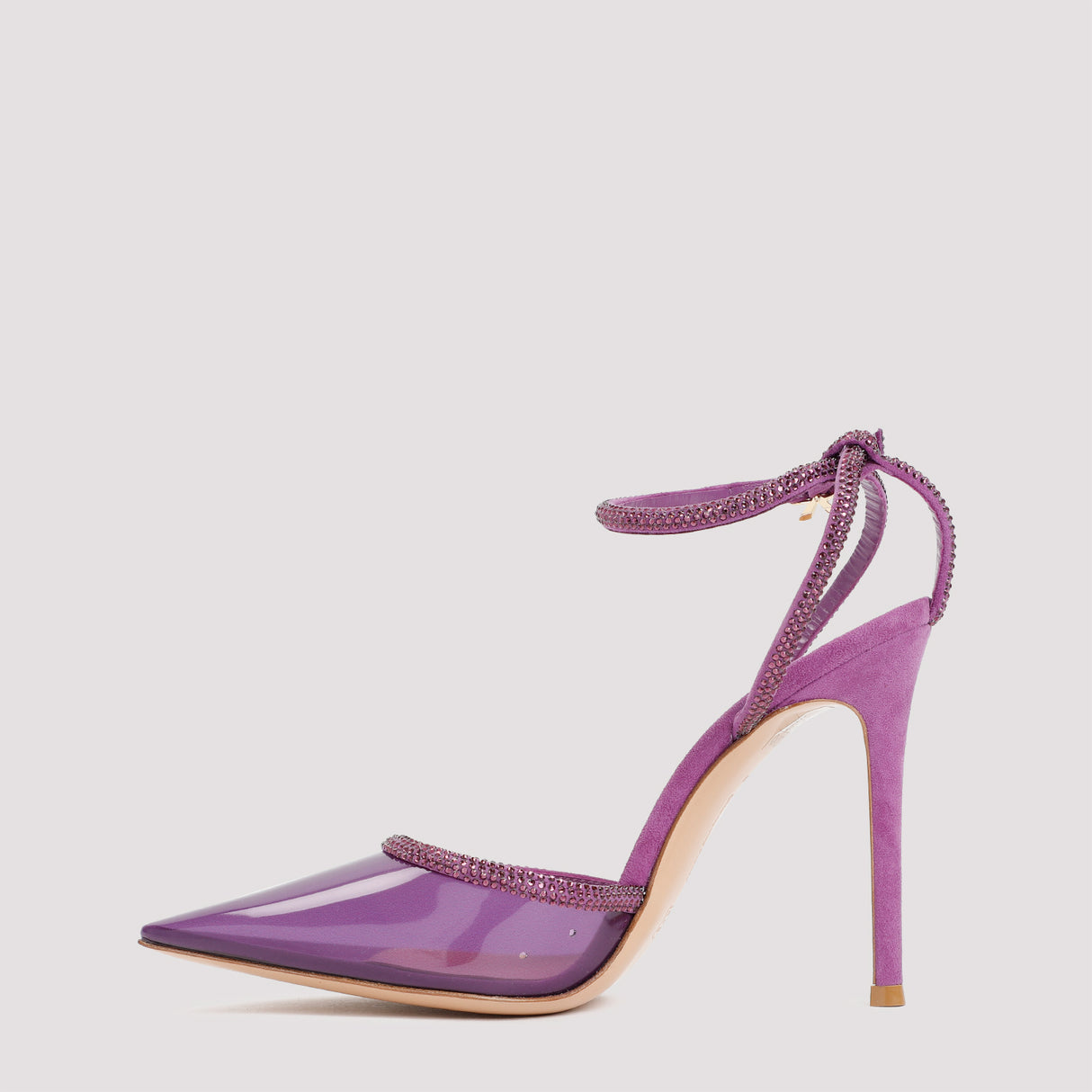 GIANVITO ROSSI Stunning Pink & Purple Sandals with Strass Heel - FW23 Collection