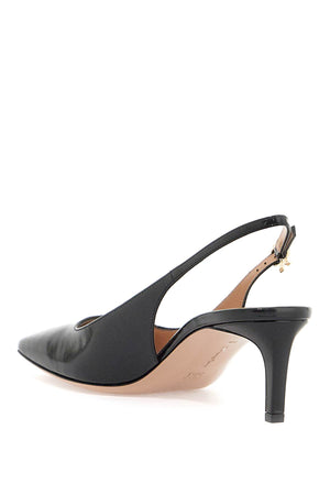 GIANVITO ROSSI Sophisticated Black Leather Slingback Pumps