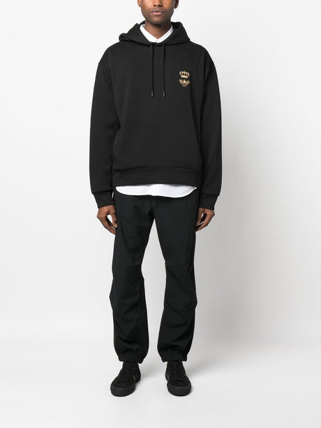 DOLCE & GABBANA Classic Cotton Hoodie with Embroidered Logo and Crown