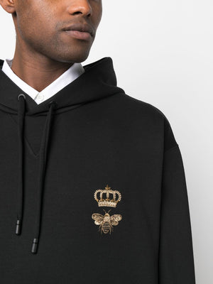 DOLCE & GABBANA Classic Cotton Hoodie with Embroidered Logo and Crown