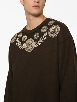 Men's Graphic-Print Cotton Sweatshirt in Brown for FW23