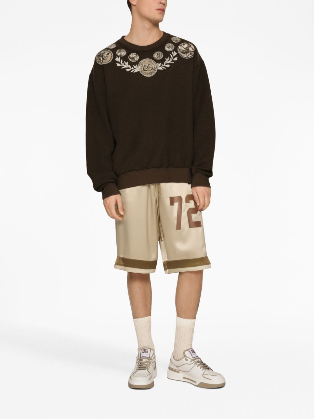 Men's Graphic-Print Cotton Sweatshirt in Brown for FW23