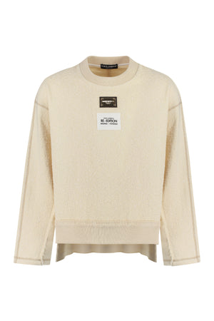 DOLCE & GABBANA Asymmetric Hem Oversize Cotton Sweatshirt for Men