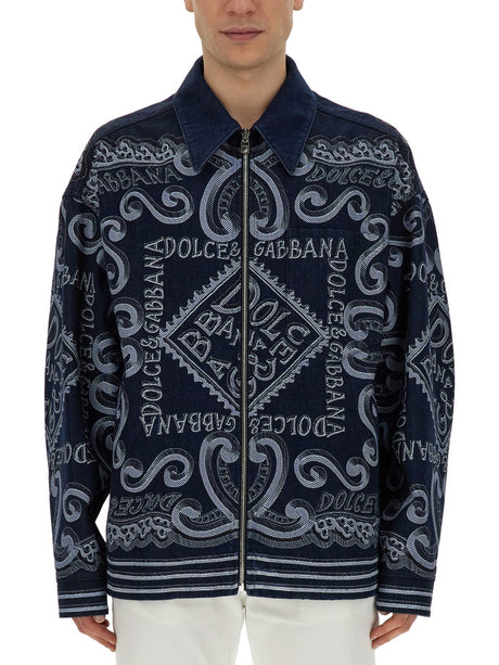 DOLCE & GABBANA Regular Fit Print Cardigan - Size 50