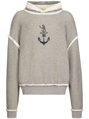 DOLCE & GABBANA Slouchy Hooded Sweater with Contrasting Trim for Men