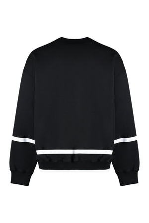 DOLCE & GABBANA Men's Black Cotton Crew-Neck Sweatshirt