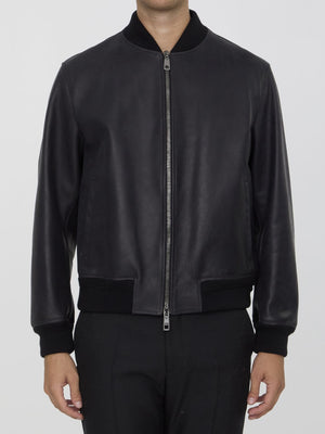 DOLCE & GABBANA Classic Leather Jacket for Men - Regular Fit