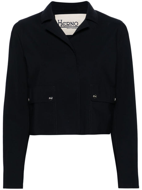 HERNO Cropped Jacket with Notched Lapels for Women