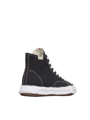 MAISON MIHARA YASUHIRO	 Black Leather High-Top Sneakers for Men - MAISON MIHARA YASUHIRO Peterson Hi