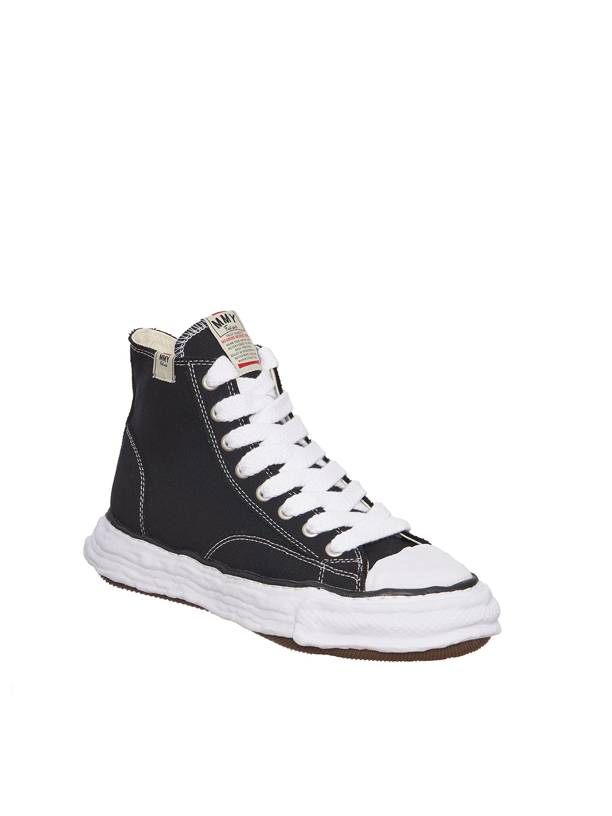 Black Leather High-Top Sneakers for Men