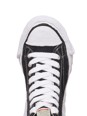 Black Leather High-Top Sneakers for Men